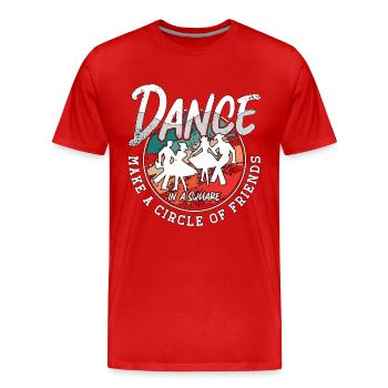Danse carrée danse dans un carré Faire danser le couple - T-shirt bio Premium Homme - rouge - Devant - Damien (186cm)