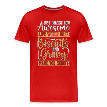 Biscuits et sauce Imaginez comment l’amateur de sauce - T-shirt bio Premium Homme - rouge - Devant - Damien (186cm)
