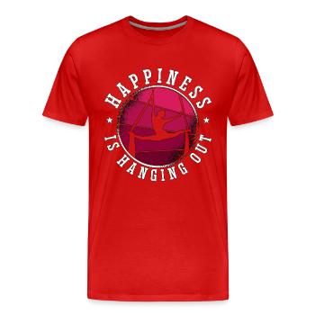 Aerialist Happiness Is Hanging Out Loves Gymnastic - Men's Premium Organic T-Shirt - red - Front - Damien (186cm)