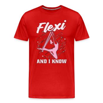 Aerialist Flexi And I Know It Loves Aerial Sports - Men's Premium Organic T-Shirt - red - Front - Damien (186cm)