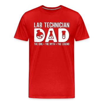 Technicien de laboratoire Papa L’idole Scientifique de laboratoire - T-shirt bio Premium Homme - rouge - Devant - Damien (186cm)