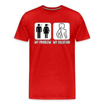 Chiropraticien Mon problème Ma solution Pictogramme Maman - T-shirt bio Premium Homme - rouge - Devant - Damien (186cm)