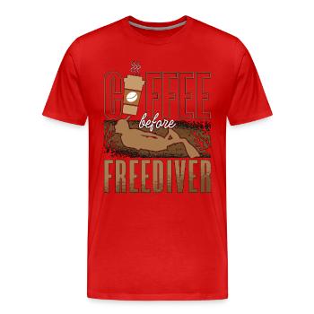 Freediving Coffee Before Apnea Diver Coffee Lover - Männer Premium Bio T-Shirt - Rot - Vorne - Damien (186cm)