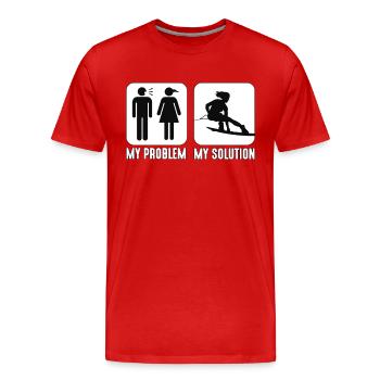 Wakeboarder Mon problème Mon pictogramme Maman Wakeboard - T-shirt bio Premium Homme - rouge - Devant - Damien (186cm)