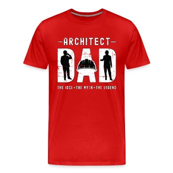 Architecte Papa L’idole Le mythe L’architecture - T-shirt bio Premium Homme - rouge - Devant - Damien (186cm)