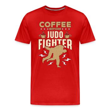 Judo Fighter Coffee Mixed Martial Art Coffee Lover - Men's Premium Organic T-Shirt - red - Front - Damien (186cm)