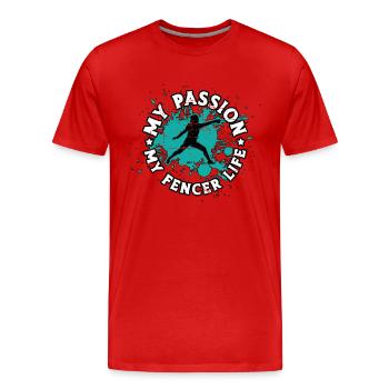 Fencer My Passion My Fencer Sword Fighting Fencers - Männer Premium Bio T-Shirt - Rot - Vorne - Damien (186cm)