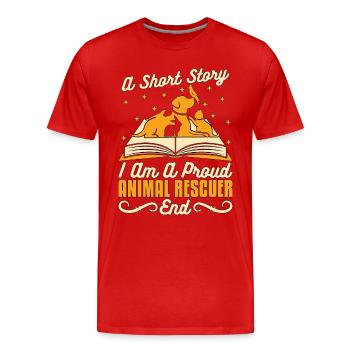 Sauveteur d’animaux Une histoire courte Je suis un fier sauveteur - T-shirt bio Premium Homme - rouge - Devant - Damien (186cm)