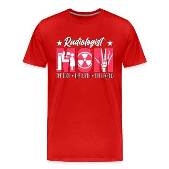 Radiologue Maman L’idole Le mythe Le technologue - T-shirt bio Premium Homme - rouge - Devant - Damien (186cm)