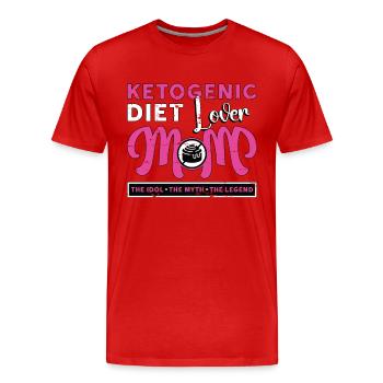 Amateur de régime cétogène Maman L’idole La faible teneur en glucides - T-shirt bio Premium Homme - rouge - Devant - Damien (186cm)