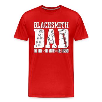 Blacksmith Dad The Idol The Myth The Metalsmith - Men's Premium Organic T-Shirt - red - Front - Damien (186cm)