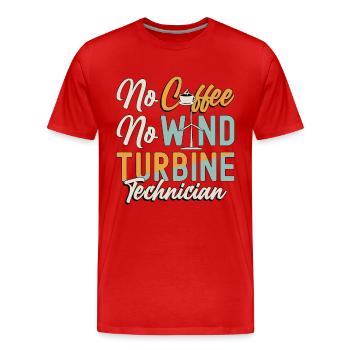 Wind Turbine Tech No Coffee Moulin à vent Amateur de café - T-shirt bio Premium Homme - rouge - Devant - Damien (186cm)