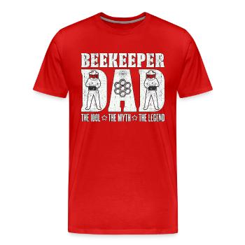Beekeeper Dad The Idol The Myth The Apiculturist - Männer Premium Bio T-Shirt - Rot - Vorne - Damien (186cm)