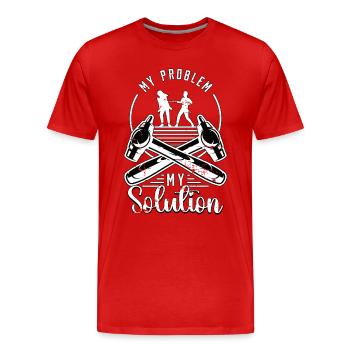 Tôlier Mon problème Mon pictogramme Maman Papa - T-shirt bio Premium Homme - rouge - Devant - Damien (186cm)