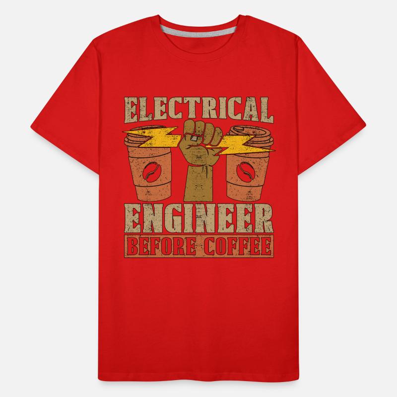 Electrical Engineer Before Lineman Coffee Lover Men's Premium Organic T-Shirt