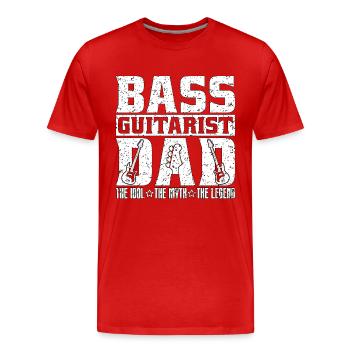 Bass Guitarist Dad The Idol The Myth Bass Player - Männer Premium Bio T-Shirt - Rot - Vorne - Damien (186cm)