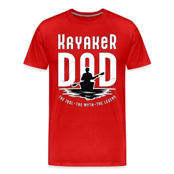 Kayakiste Papa L’Idole Le Mythe La Légende Kayak - T-shirt bio Premium Homme - rouge - Devant - Damien (186cm)