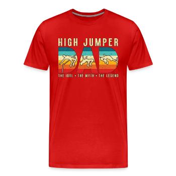 Papa Sauteur En Hauteur L’Idole Le Mythe Le Saut En Hauteur - T-shirt bio Premium Homme - rouge - Devant - Damien (186cm)