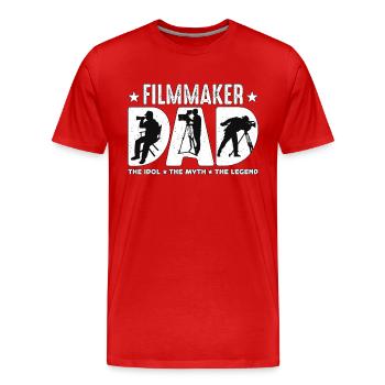 Cinéaste Papa L’idole Le mythe Le réalisateur - T-shirt bio Premium Homme - rouge - Devant - Damien (186cm)