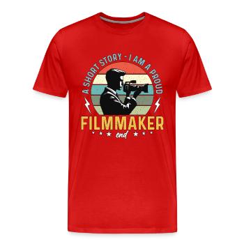 Cinéaste Une nouvelle Je suis fier d’être réalisateur - T-shirt bio Premium Homme - rouge - Devant - Damien (186cm)