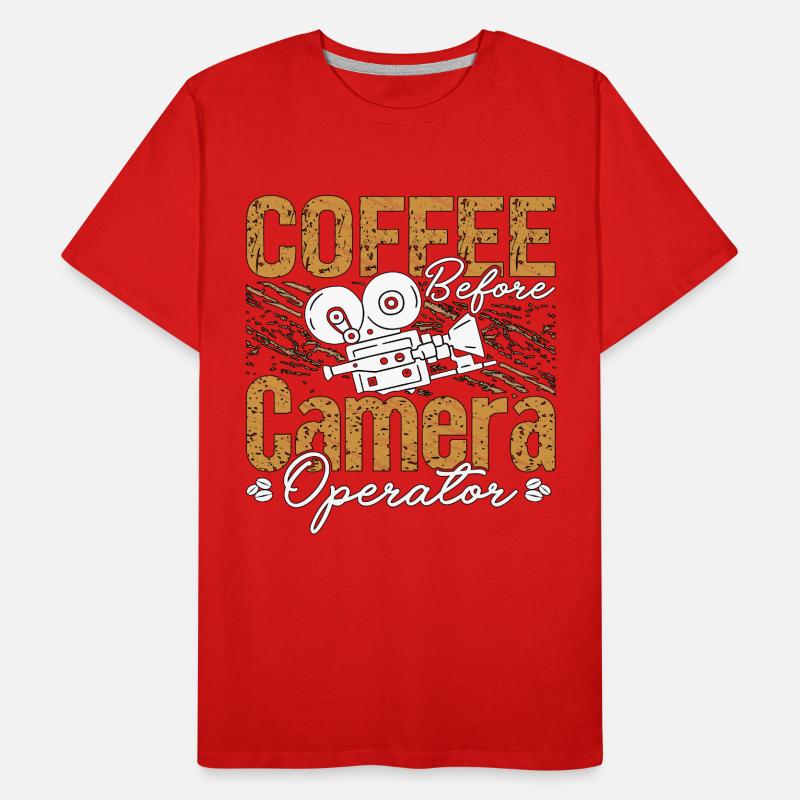 Camera Operator Coffee Videographer Coffee Lover Men's Premium Organic T-Shirt