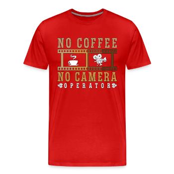 Caméraman Pas de café Pas de caméra Amateur de café - T-shirt bio Premium Homme - rouge - Devant - Damien (186cm)