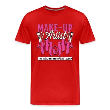 Maquilleuse Maman L’idole Le mythe Artiste des sourcils - T-shirt bio Premium Homme - rouge - Devant - Damien (186cm)
