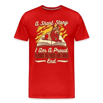 Chien de berger allemand Une histoire courte Je suis chien policier - T-shirt bio Premium Homme - rouge - Devant - Damien (186cm)