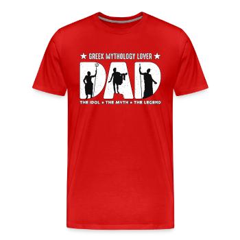 Greek Mythology Lover Dad The Idol Ancient Greek - Men's Premium Organic T-Shirt - red - Front - Damien (186cm)