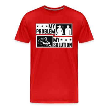 Amoureux de la mythologie grecque Mon problème Mon père pictogramme - T-shirt bio Premium Homme - rouge - Devant - Damien (186cm)