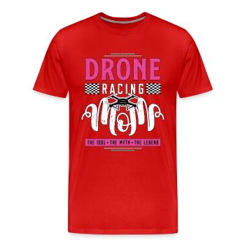 Drone Racing Lover Maman L’Idole La Machine De Course - T-shirt bio Premium Homme - rouge - Devant - Damien (186cm)