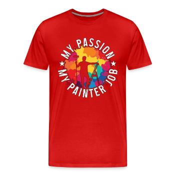 Peintre Ma passion Mon peintre Peintre Peintre automobile - T-shirt bio Premium Homme - rouge - Devant - Damien (186cm)