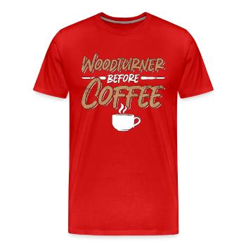 Tourneur sur bois avant le café Amateur de café - T-shirt bio Premium Homme - rouge - Devant - Damien (186cm)