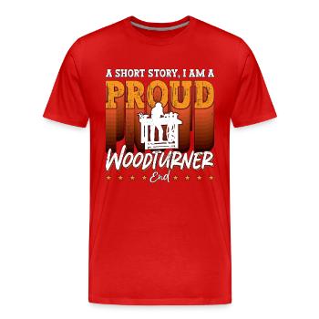 Tourneur sur bois Une histoire courte Je suis un fier menuisier - T-shirt bio Premium Homme - rouge - Devant - Damien (186cm)