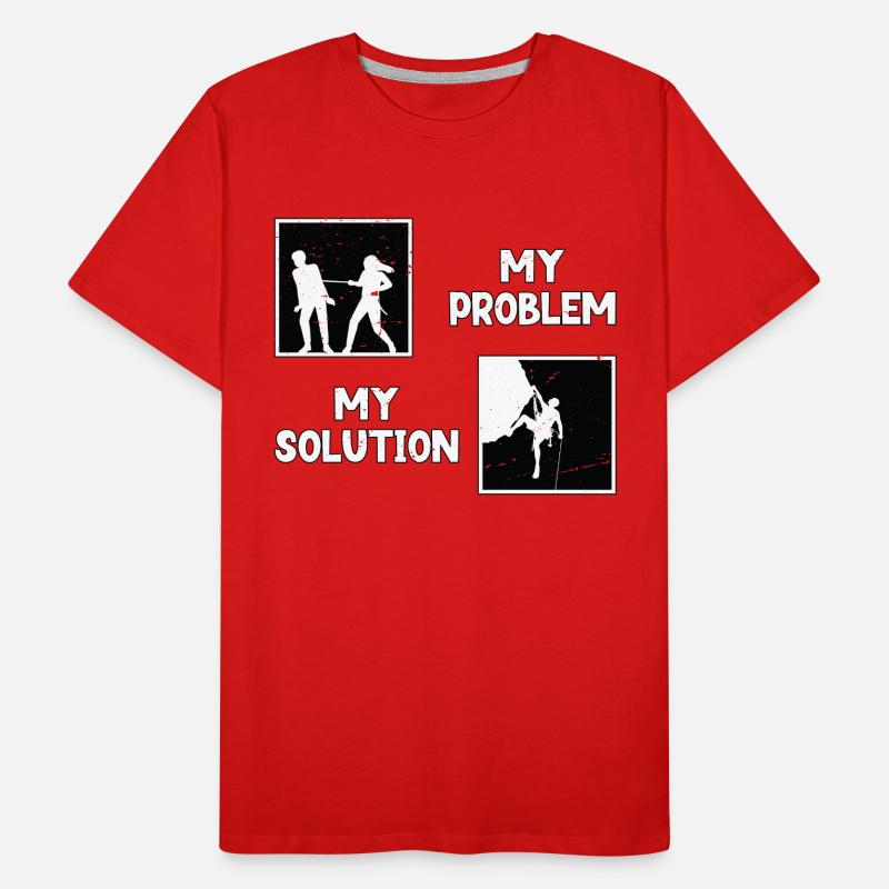 Rock Climber My Problem My Solution Pictogram Dad Männer Premium Bio T-Shirt
