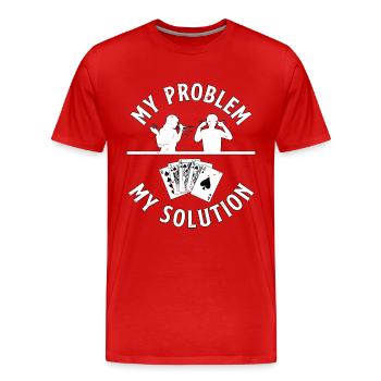 Blackjack Classique Mon Problème Mon Pictogramme Papa Maman - T-shirt bio Premium Homme - rouge - Devant - Damien (186cm)