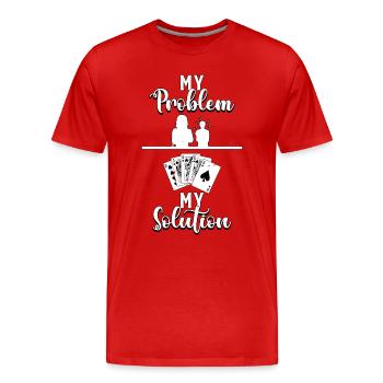 Blackjack classique Mon problème Mon pictogramme Maman Papa - T-shirt bio Premium Homme - rouge - Devant - Damien (186cm)