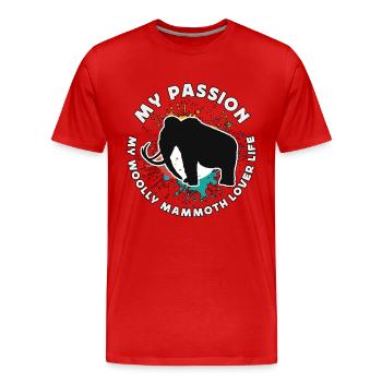 Woolly Mammoth Lover My Passion My Trunked Animals - Men's Premium Organic T-Shirt - red - Front - Damien (186cm)