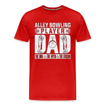 Joueur de bowling de ruelle papa le joueur de bowling Idol - T-shirt bio Premium Homme - rouge - Devant - Damien (186cm)
