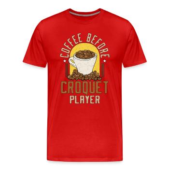 Joueur de croquet Café Jeu de plein air Amateur de café - T-shirt bio Premium Homme - rouge - Devant - Damien (186cm)