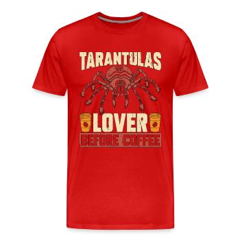 L’amant de la tarentule avant l’araignée de café L’amant du café - T-shirt bio Premium Homme - rouge - Devant - Damien (186cm)