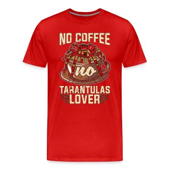 L’amant de la tarentule Pas de café Pas d’araignée L’amant du café - T-shirt bio Premium Homme - rouge - Devant - Damien (186cm)