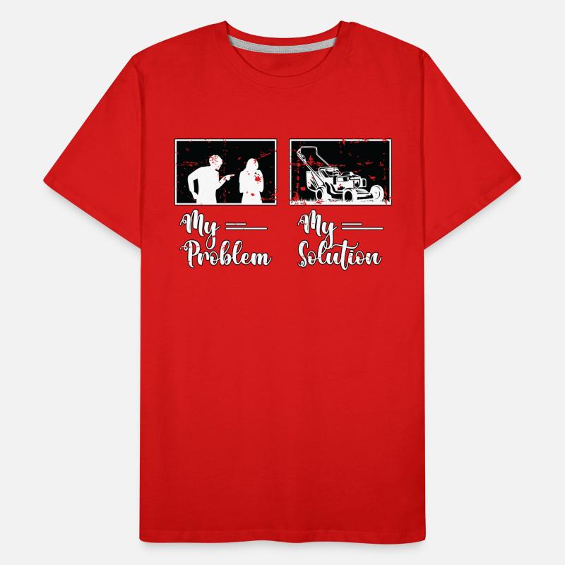 Mower My Problem My Solution Pictogram Mom Dad Men's Premium Organic T-Shirt