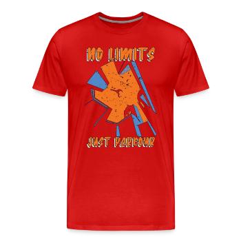 Parkour No Limits Juste un amateur de parkour freerunning - T-shirt bio Premium Homme - rouge - Devant - Damien (186cm)