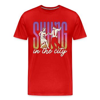Swing Dance Swing In The City Loves Dance Sport - Männer Premium Bio T-Shirt - Rot - Vorne - Damien (186cm)