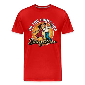 Danse Swing Faites le Lindy Hop Dancing Swing Dancer - T-shirt bio Premium Homme - rouge - Devant - Damien (186cm)