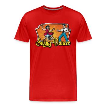 Swing Dance The Swing Dancer Lindy Hop Dancing - Männer Premium Bio T-Shirt - Rot - Vorne - Damien (186cm)
