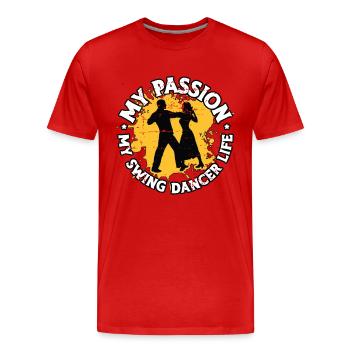 Swing Dancer My Passion My Swing Music Lindy Hop - Männer Premium Bio T-Shirt - Rot - Vorne - Damien (186cm)