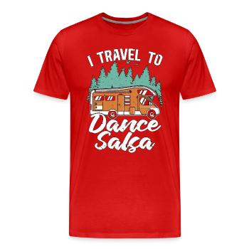 Salsa Dance I Travel To Dance Salsa Mambo Music - Männer Premium Bio T-Shirt - Rot - Vorne - Damien (186cm)