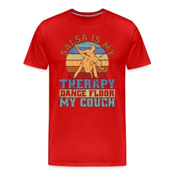 Salsa Dance Salsa Is My Therapy Retro Mambo Music - Männer Premium Bio T-Shirt - Rot - Vorne - Damien (186cm)